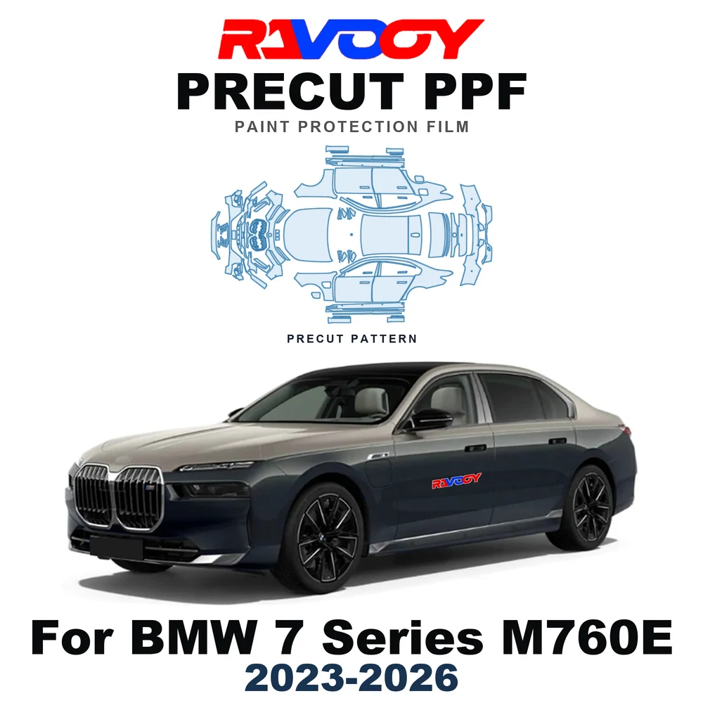 Precut PPF For BMW 7 Series M760E 2023-2026 8.5mil TPU Paint Protection Film Hood Bonnet Bumper Headlight Self-Healing Clear Kit