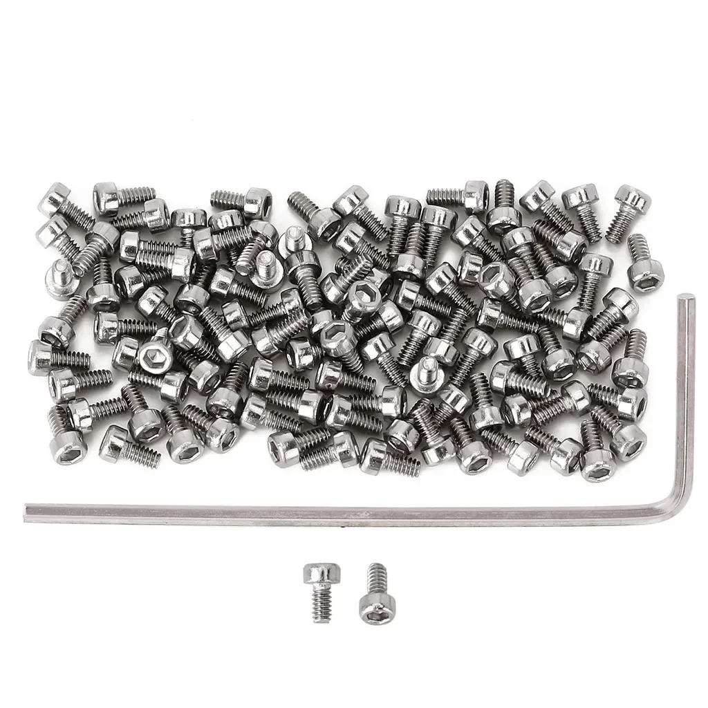 100Pcs M1.4 Metal Hex Socket Screws Fit 1.0" Wheel Rims for 1/24 RC Car Crawler Axial SCX24 Upgrade Parts