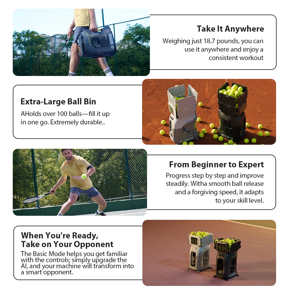2026 New Design AI Tenniix Ten - Robot Ball Machine review and price