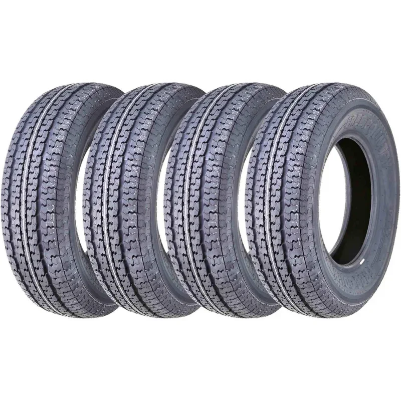 

Grand Ride Set of 4 FREE COUNTRY Trailer Tires ST185/80R13 6 Ply Load Range C Steel Belted Radial w/Featured Scuff Guard 11152