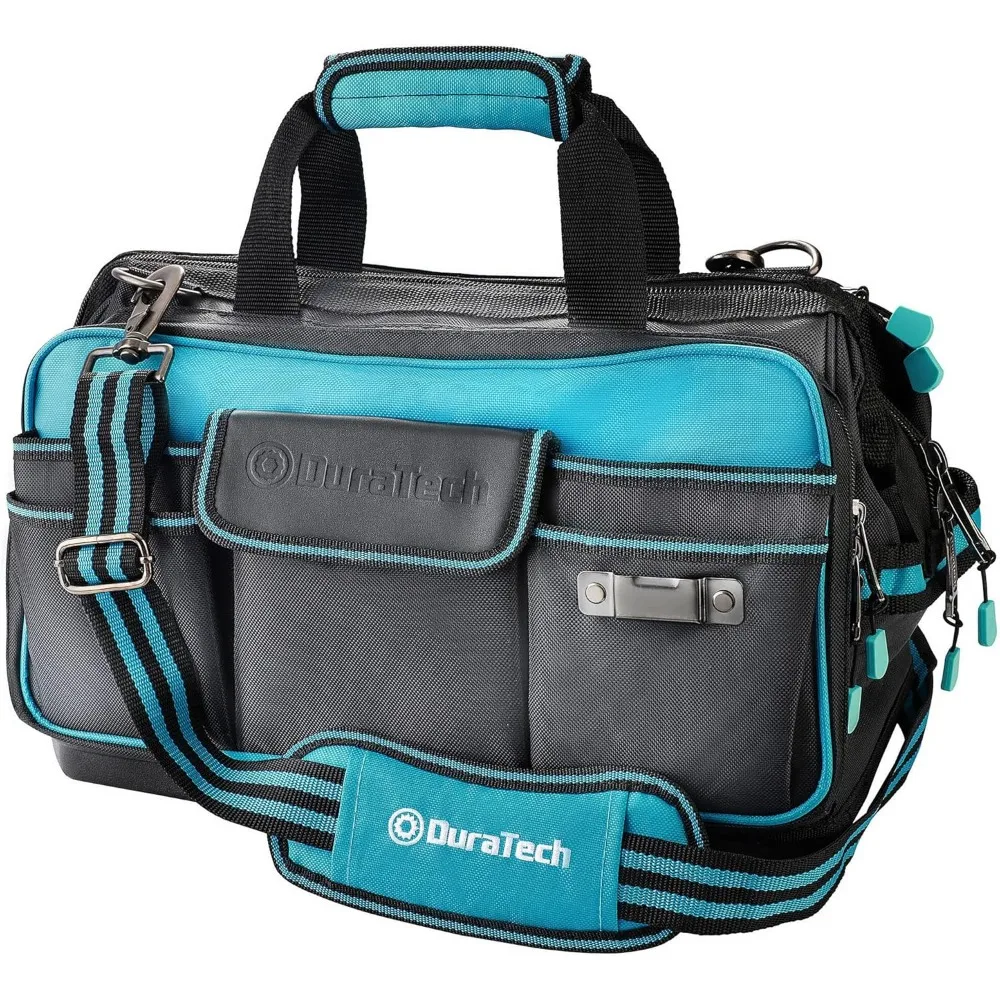 

Водонепроницаемая сумка для инструментов большой емкости с широким горлышком и 32 карманами, формованным основанием, регулируемым ремешком и зажимом