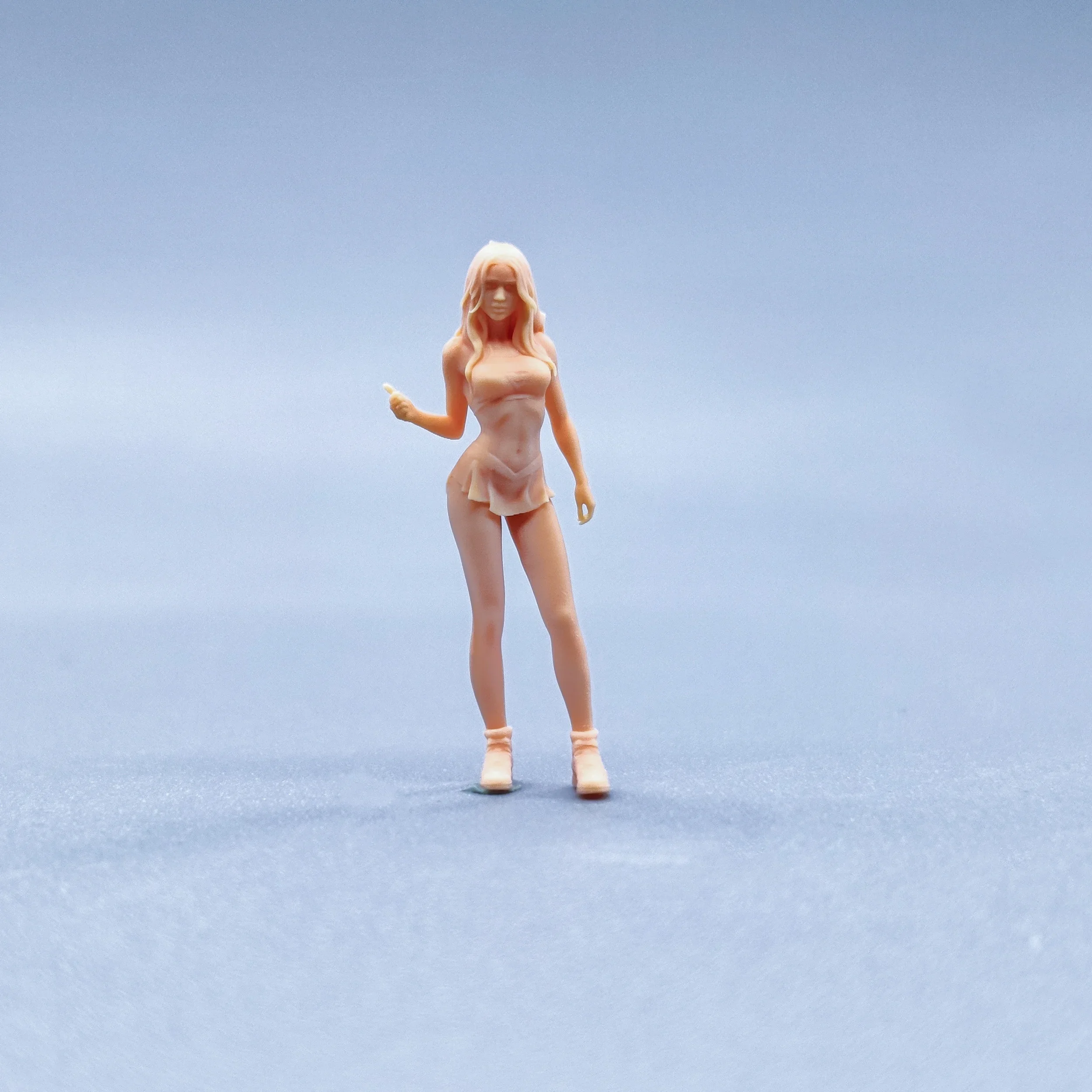 Figuras a escala 1/64 1/50 1/43, modelo de resina, pulgar hacia arriba y como la niña, miniaturas sin color, Diorama pintado a mano W017