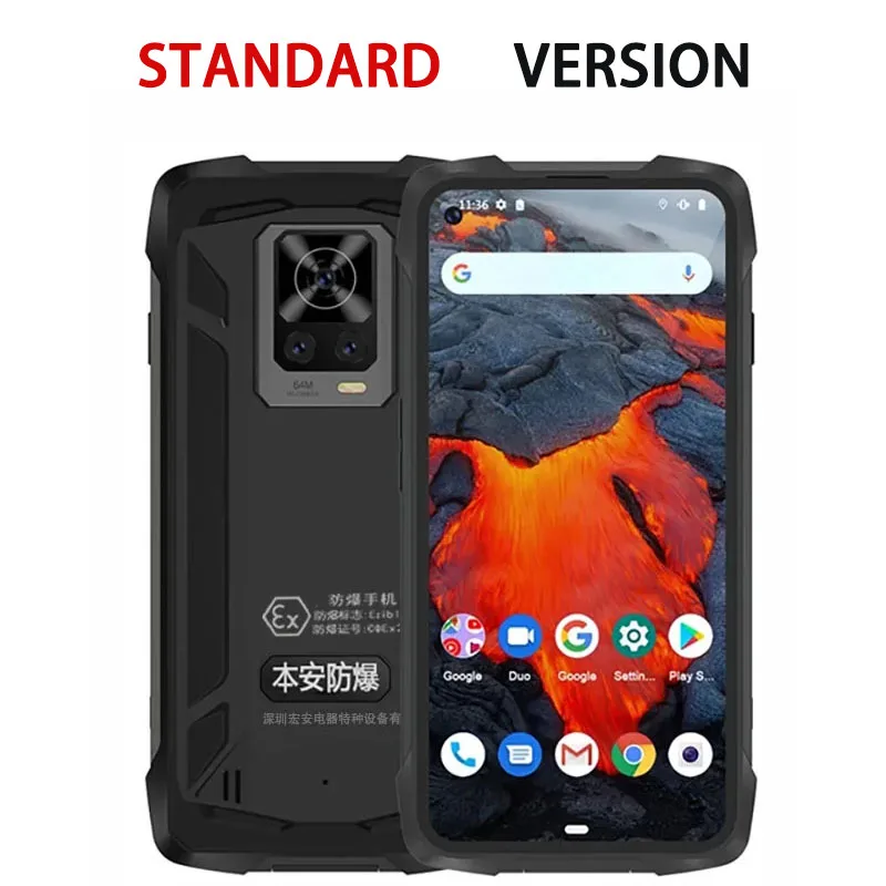 สมาร์ทโฟนทนทาน ไม่มีกล้อง รุ่น H90 ป้องกันการระเบิด มาตรฐาน Ex IP68 รองรับ Zello PTT กันน้ำ 8GB+256GB กล้อง 108MP หน้าจอ 6.36 นิ้ว FHD แบตเตอรี่ 5000mAh รองรับ NFC ระบบปฏิบัติการ Android 11