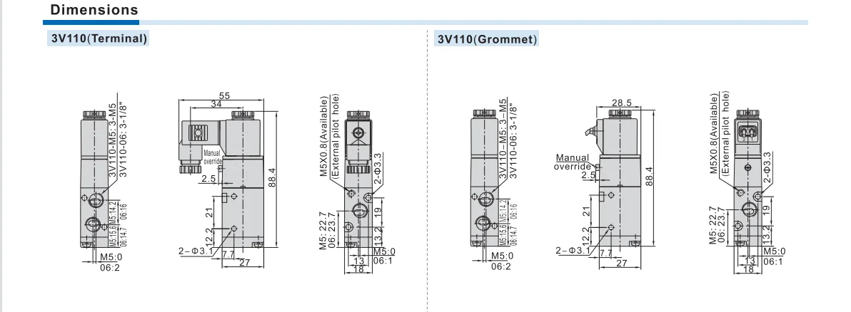 صمام لولبي 3/2 3V210-08NC Normally Closed 3V110-06NC 3V310-10NC Pneumatic Air Solenoid Valve Electric Control Gas Magnetic Valve 3V الغاز والوقود — تفصيل 4