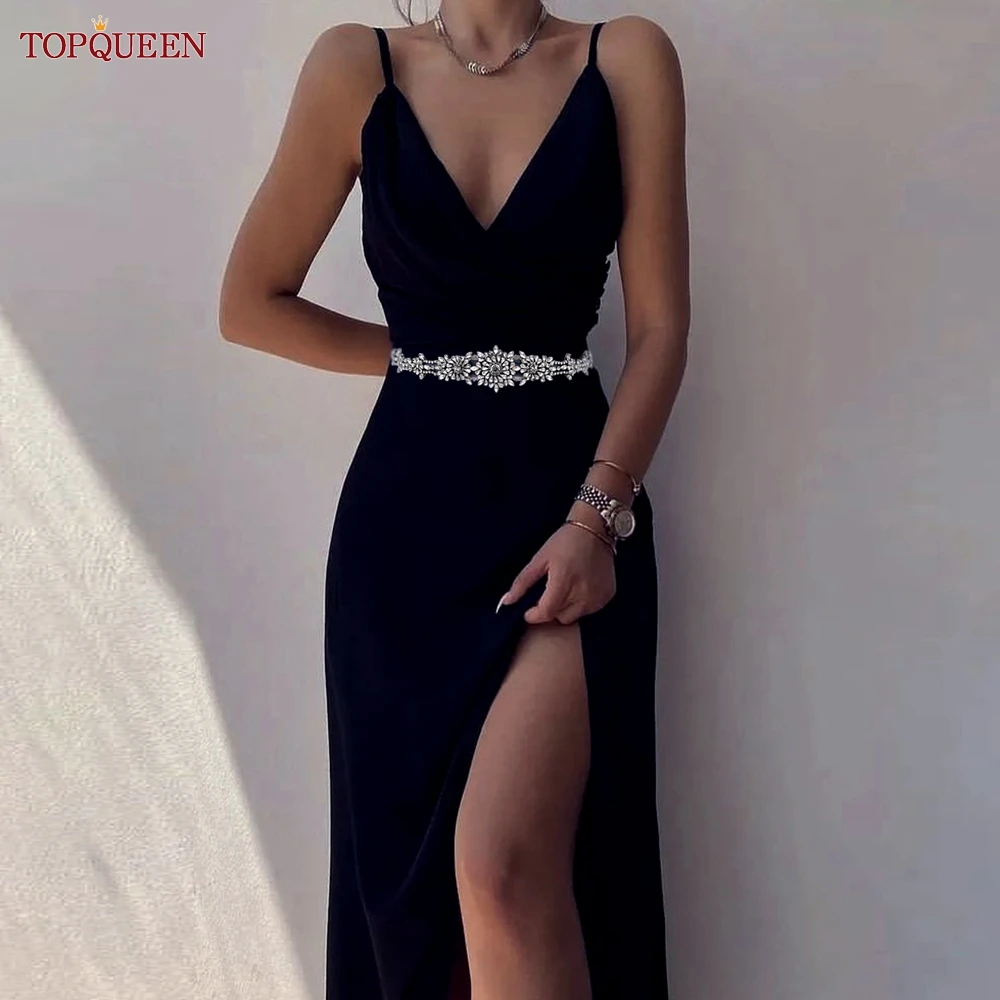 

TOPQUEEN пояс серебряный бриллиант свадебный пояс роскошный женский пояс с кристаллами и жемчугом