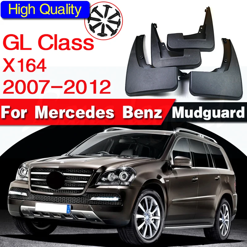 Set Molded Mud Flap Flaps For Benz GL Class X164 GL450 GL350 2007-2012 Mudflaps Splash Guards 2011 2010 2009 2008 Accessories