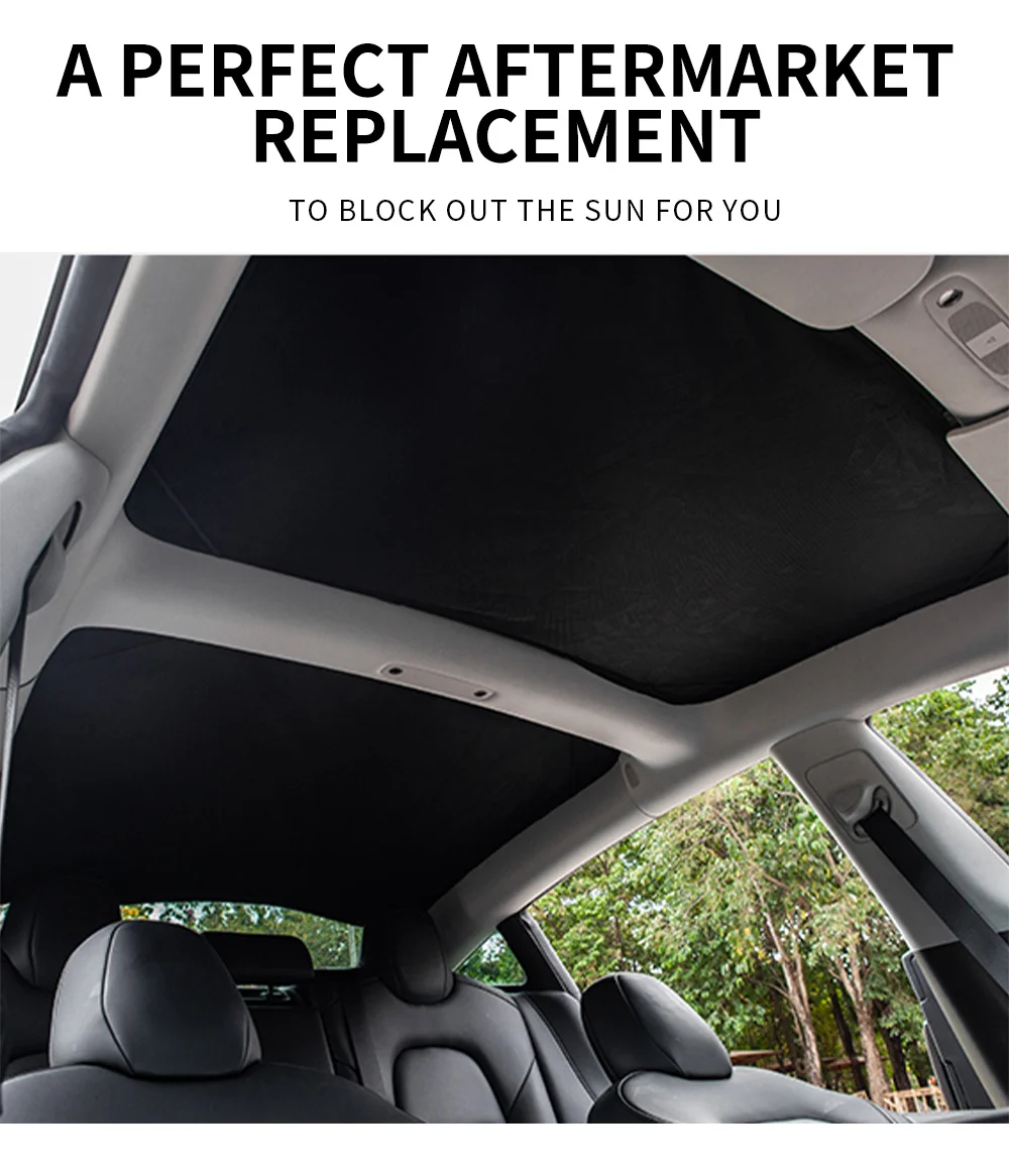 Car Glass Roof Sunshade For Tesla Model S 2015-2021 Front Rear Open Sunroof Windshield Shade Net UV Protection Interior Cover