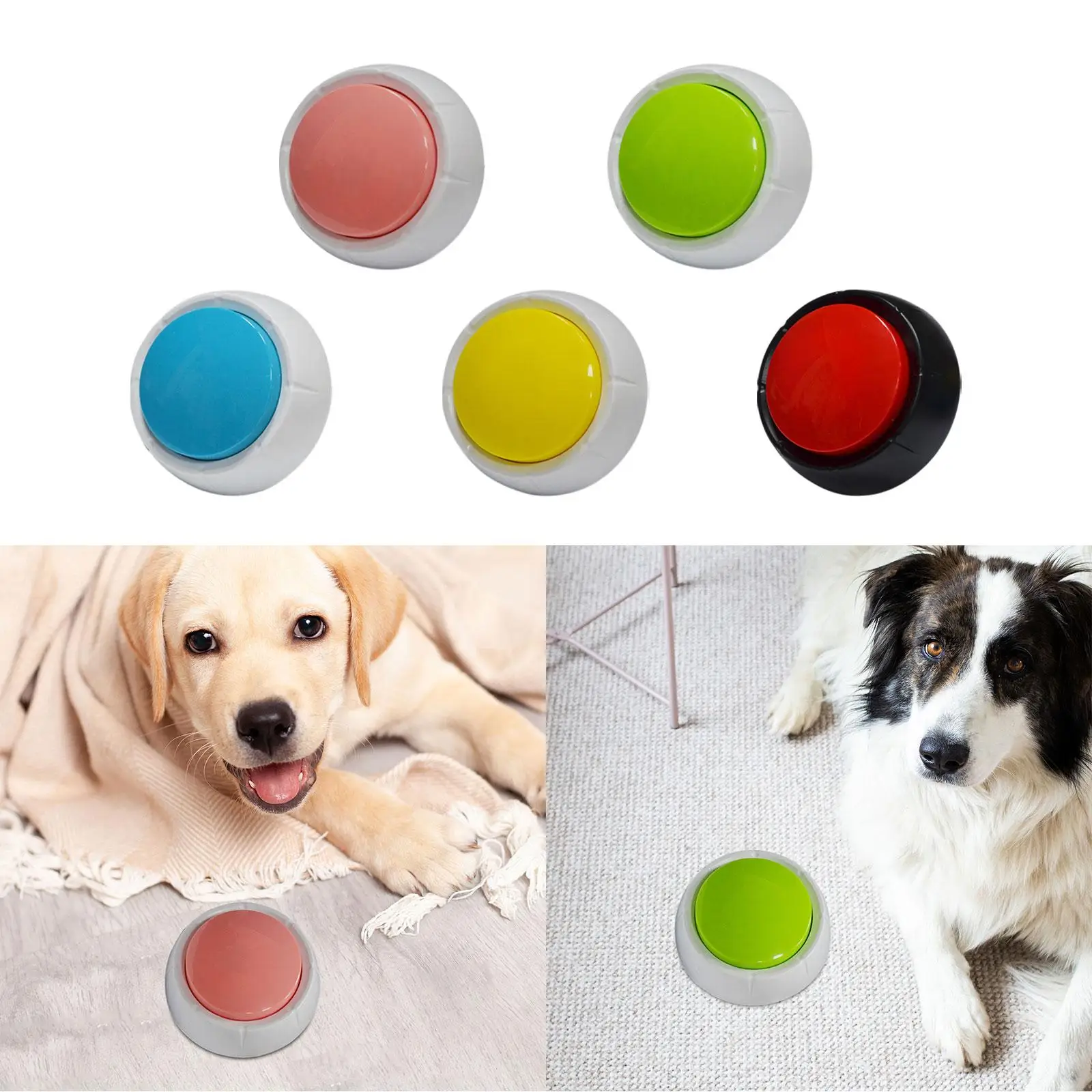 Recordable Dog Interactive Sound Button Toy Pet Speaking Button Talking Buttons