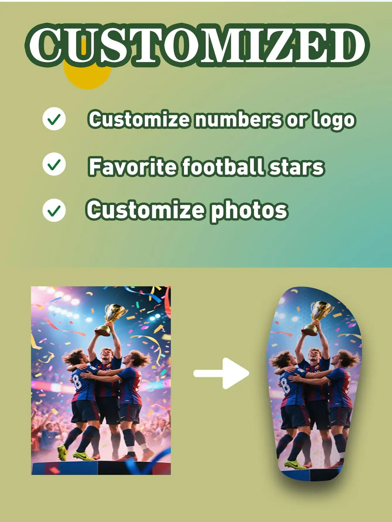 1 Pair of Customized Photo Shin Guards, Lightweight and Sturdy Pe Light Boards, Eva Cushioning Pads, Comfortable and Skin-Friendly image 4