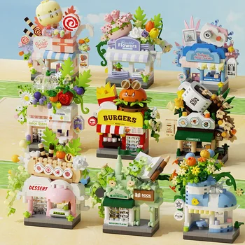 Library Candy Store Street View Coffee Pet Bread Flower Hamburger Small Shop City Building