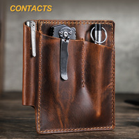 HTS-CF9103 Crazy Horse Skin EDC Tool Set Multi purpose Tactical Pen Storage Bag Belt Combination Tool Clamp Set