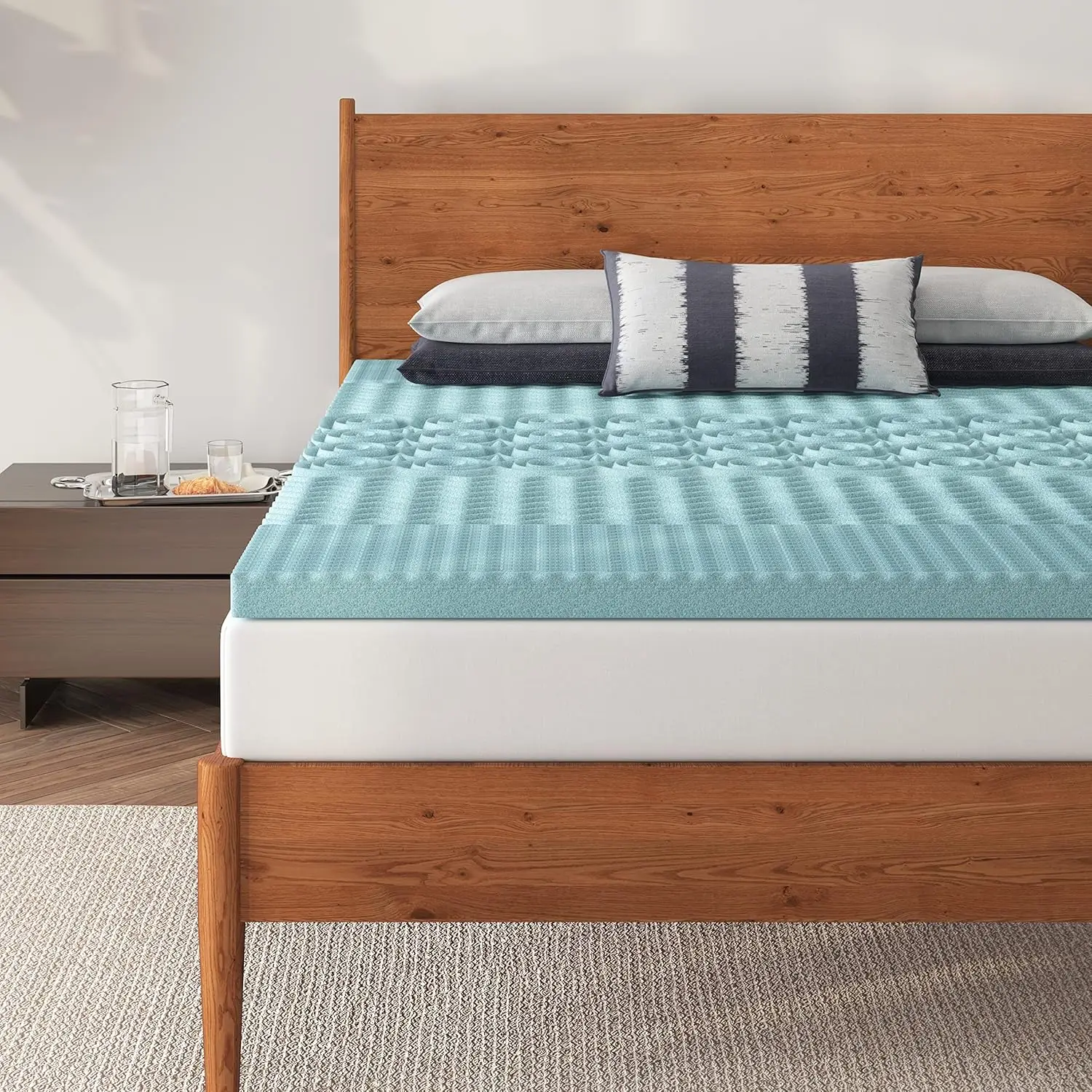 

1.5 H 5-Zone Gel Memory Foam Mattr Topper, Certipur-Us Certified, Full Blue