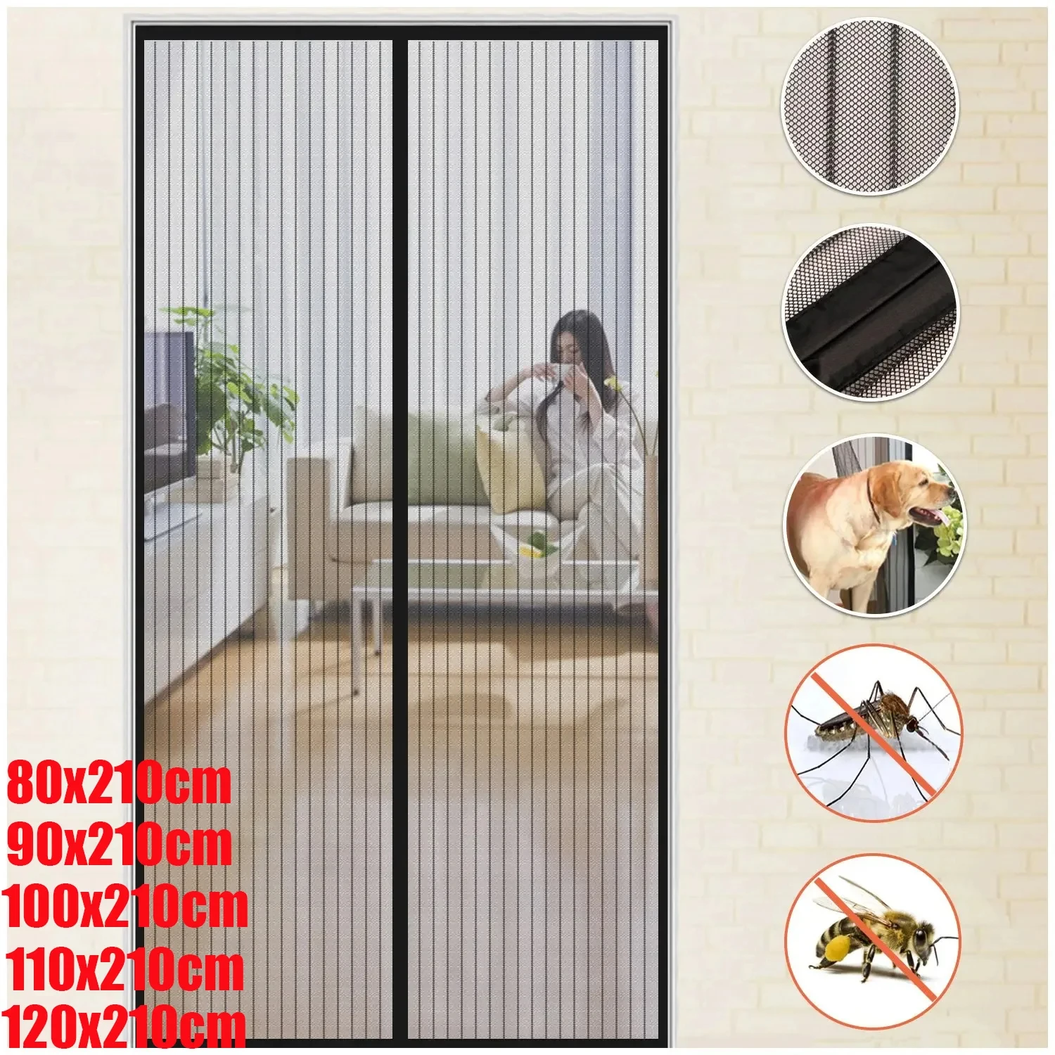 

New Summer Anti Bug Mesh Mosquito Net Automatic Closing Door Curtains for Living Room Bedroom - Keep Insects Out and Enjoy a Pea