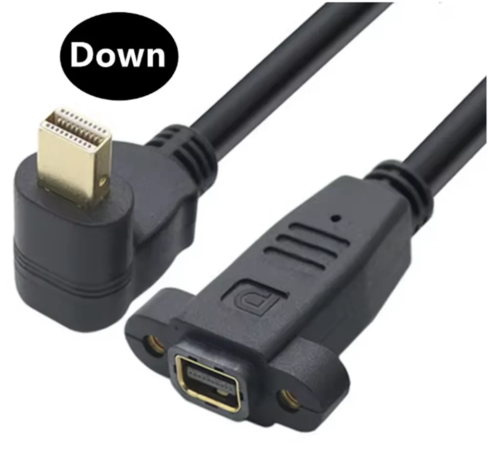 4K Elbow Mini DisplayPort พร้อมหูคอมพิวเตอร์ MiniDP ชายหญิงสัญญาณ Extension 0.3M