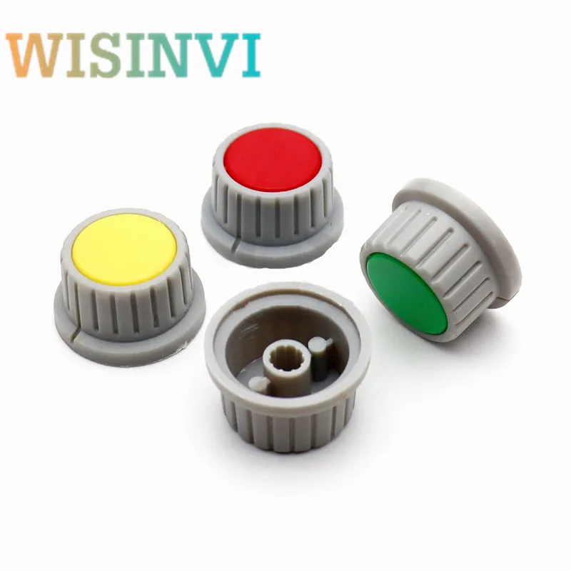 10pcs A28 Double Color Plastic Knob potentiometer Amplifier volume knob diameter 28MM height 1.55MM flower Shaped Inner Hole 6MM