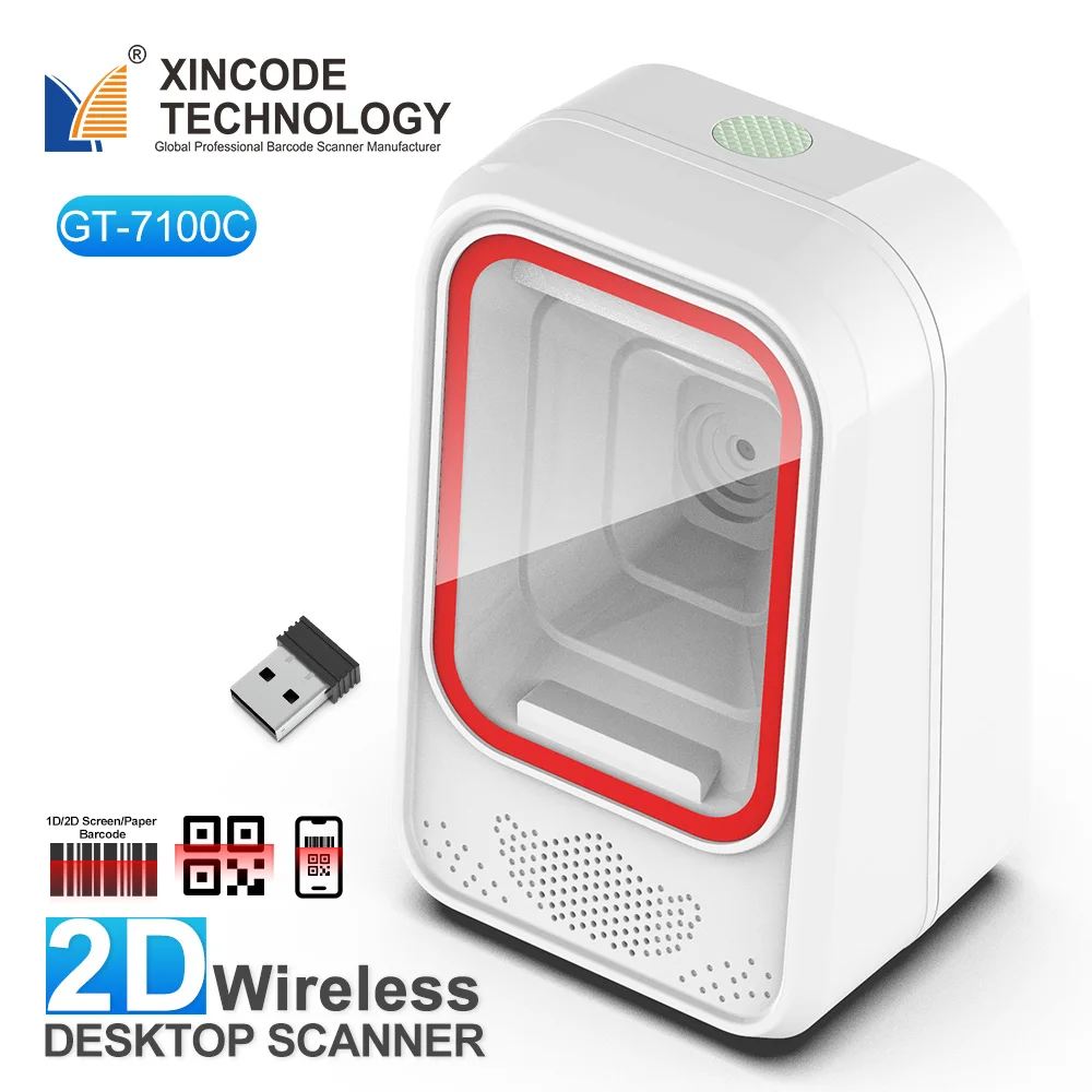 Xincode 1D 2D беспроводной настольный сканер штрих-кода Bluetooth QR-сканер считыватель экранная платформа для POS ПК супермаркет книжный магазин розничная торговля