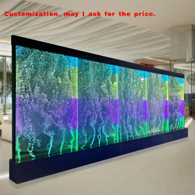 

custom.Design LED Bubble Wall Pillar Panel Mobile Wall Fountain Indoor Bubble Wall Panel LED Light Outdoor Hom