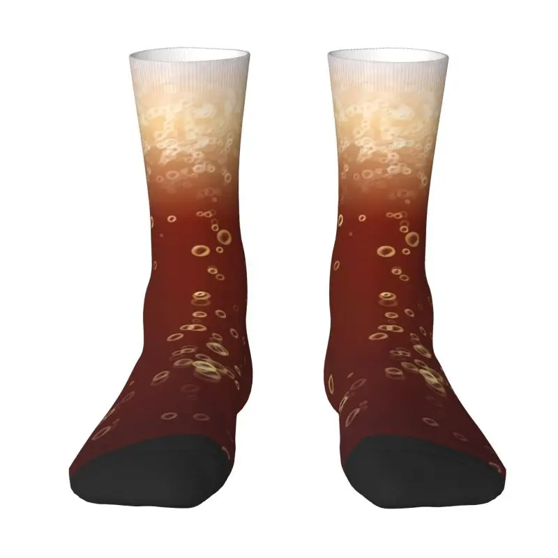 

Kawaii Printed Funny Beer Realistic Bubbles Foam Socks for Men Women Stretchy Summer Autumn Winter Drinking Lover Crew Socks