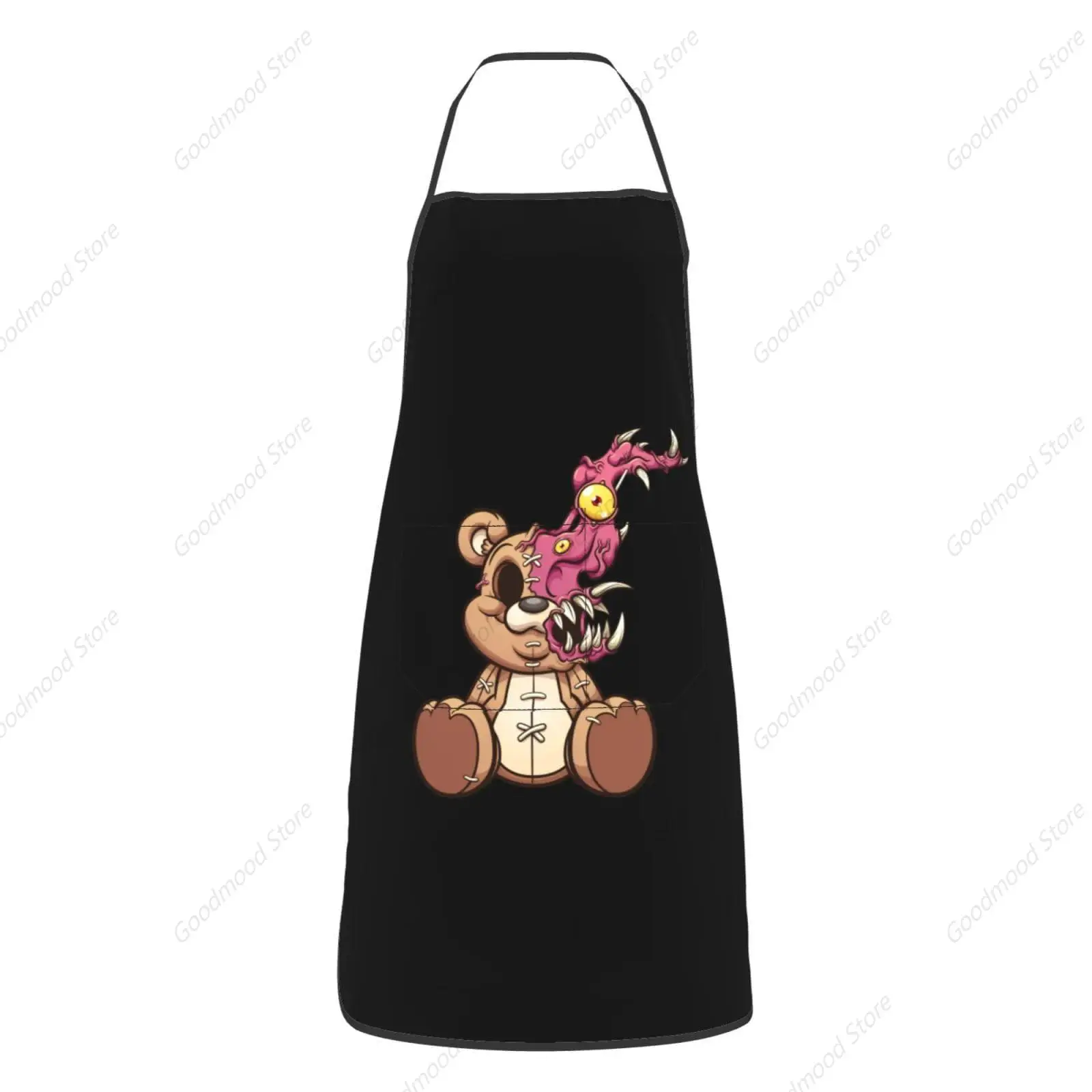 Monster Teddy Bear Apron Waterproof With Pockets Bib Kitchen Cooking Aprons Chef Apron For Men Women