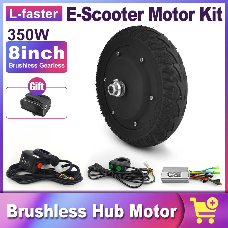 

Electric Kickscooter Brushless Hub Motor Conversion Set Kit with LCD Display, L-Fater, 6.5 "Solid Wheel, 36V, 350W