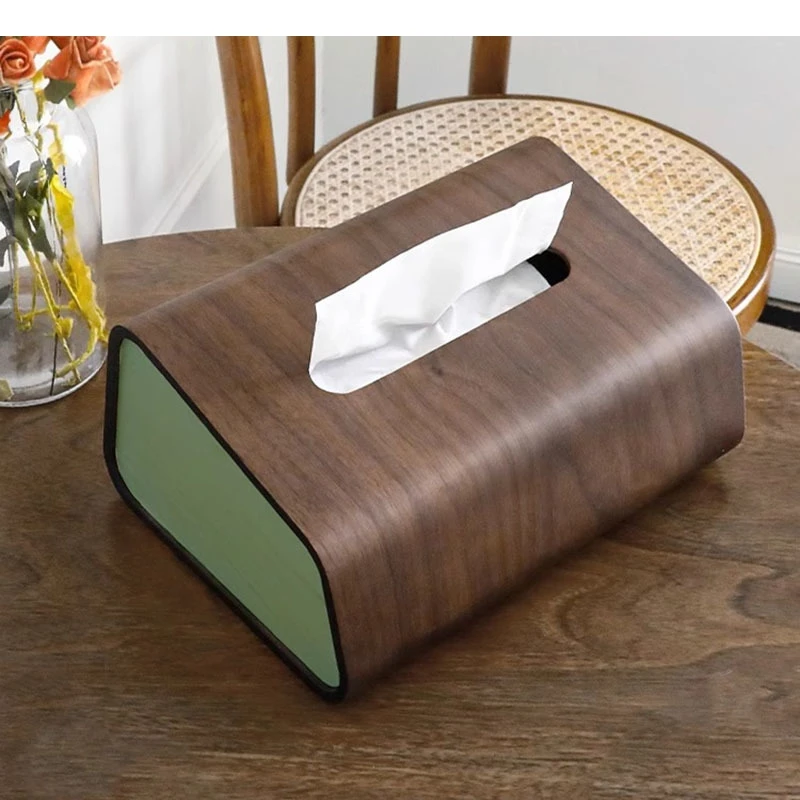 Simplicity Black Walnut Wood Tissue Box Tea Table Paper Drawing Napkin Household Storage Container