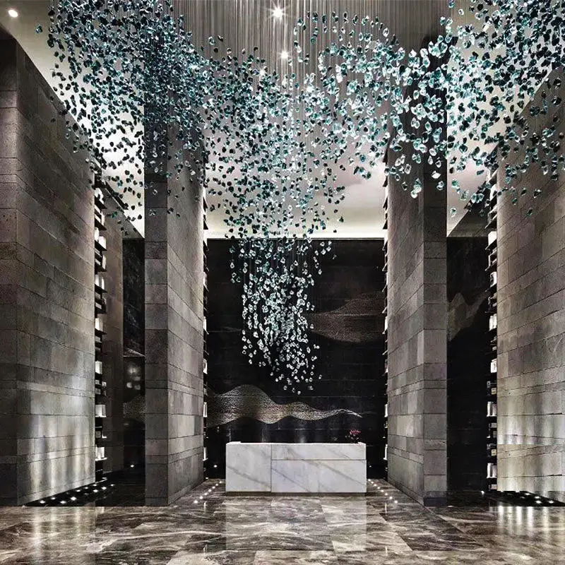 Hotel Lobby Crystal Art Lighting Club Clothing Store Sales Department Sand Table Green Ice Cube