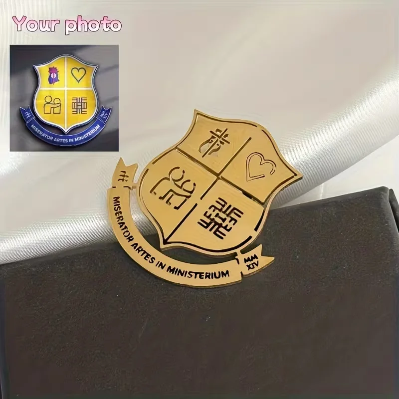 Custom Logo Brooch Simple Creativity Stainless Steel Company Pattern Brooches For Women Men Emblem Jewelry Accessories Gifts view 4