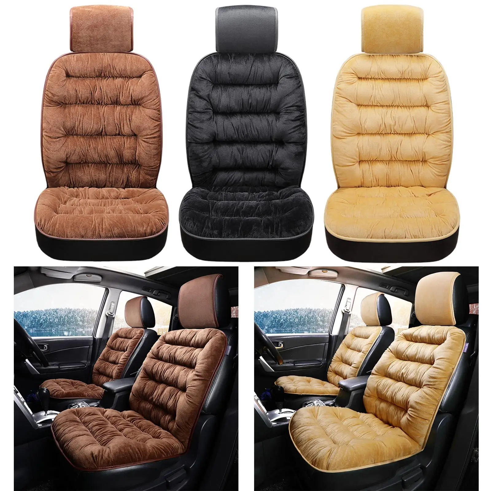 Universal Car Seat Cover Warm Short Plush All-Inclusive Winter Auto Chair Seats