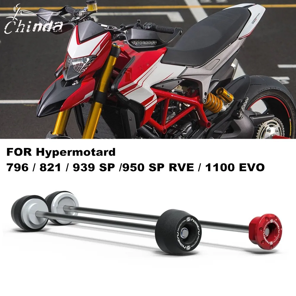 

For Ducati Hypermotard 796 821 939 SP 950 SP RVE 1100 EVO 2008-2023 Motorcycle Front Or Rear Axle Fork Wheel Crash Slider