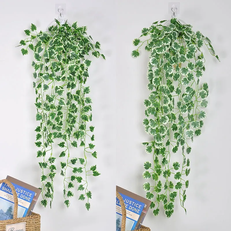 Artificial Plants Vine Garland Hanging Vine Leaves for Bedroom Home Room Decor Garden Wedding Decoration Outdoor Wall Ornaments