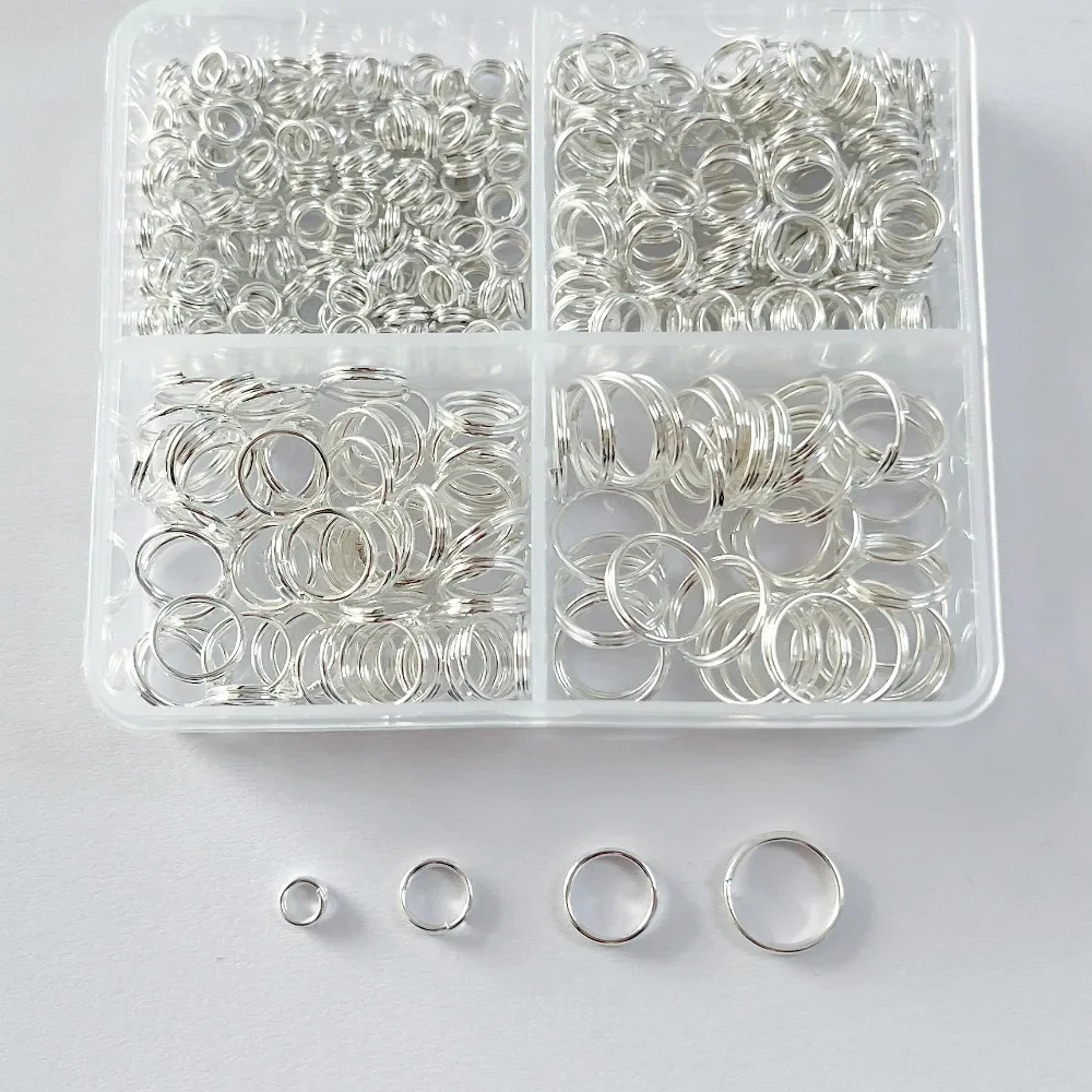 500/690pcs Ferroalloy Double Loop Open Rings for DIY