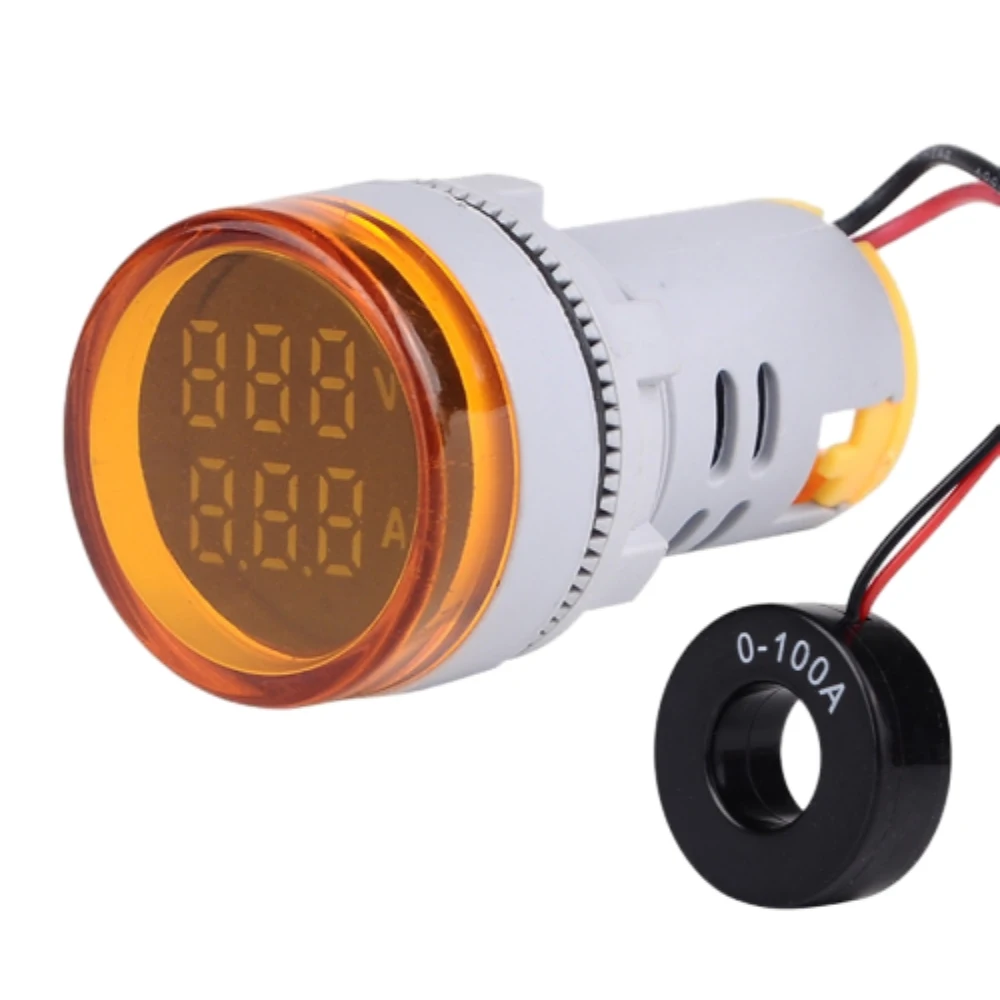 

AC60-500V 0-100A Round LED Dual Display AC Amp Volt Ampermeter Voltmeter Ammeter Digital Voltage Current Ampere Meter Indicator