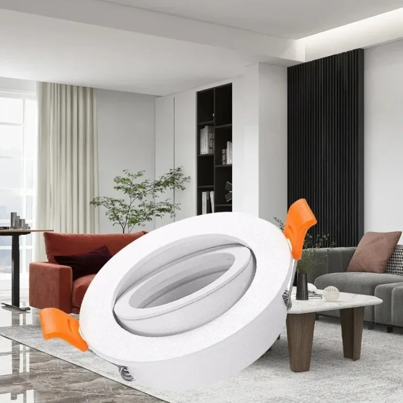 

2PCS Aluminum White Black Silver Lamp Fixtures LED Ceiling Light Frame Round Fixture Holders Adjustable Cutou 65MM Spot Lighting