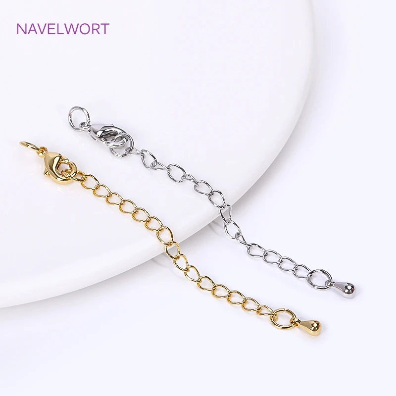 

6.6cm 18K Gold Plated With Lobster Clasps Extension Tail Chain For Jewelry Making,DIY Bracelet Necklace Extender Chain Findings