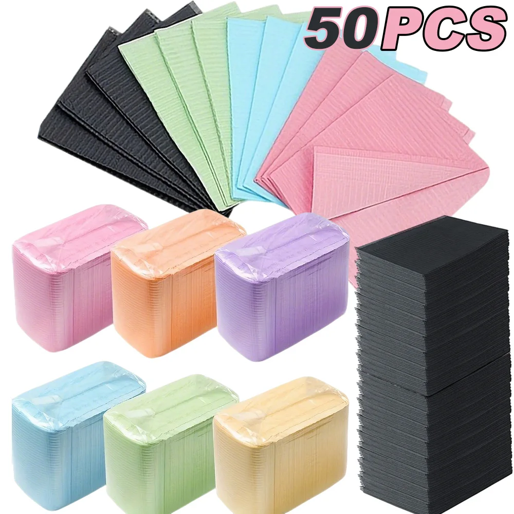 50/25/10pcs Waterproof Tattoo Clean Pad Disposable Tattoo Bibs Table Covers Colorful Patient Dental Napkins Tattoo Accessories