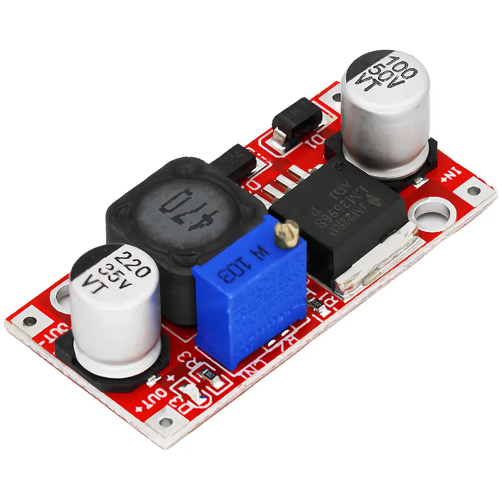 Módulo de alimentação ajustável Step-Down, proteção de conexão reversa, 3A, LM2596, LM2596S, DC, 4.5-40V, versão Upgrade