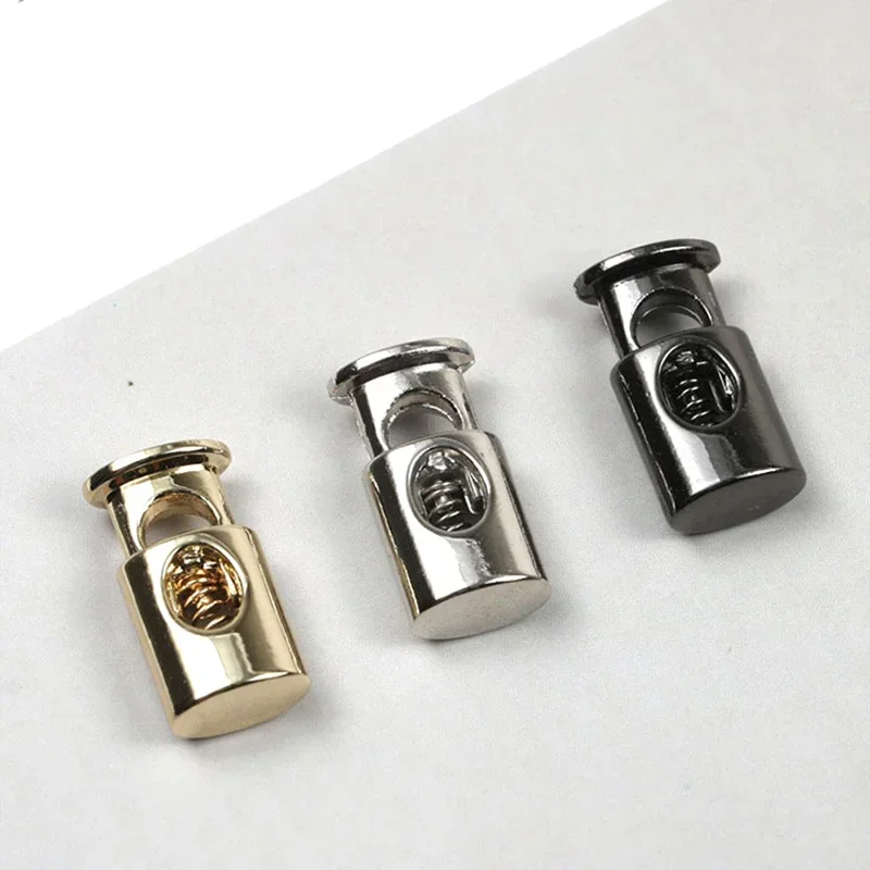 10Pcs/set Metal Cord Lock Clamp Spring Buckle Stopper Cord Ends Toggle Clip Shoelace Tightening Buckle Drawstring Accessories
