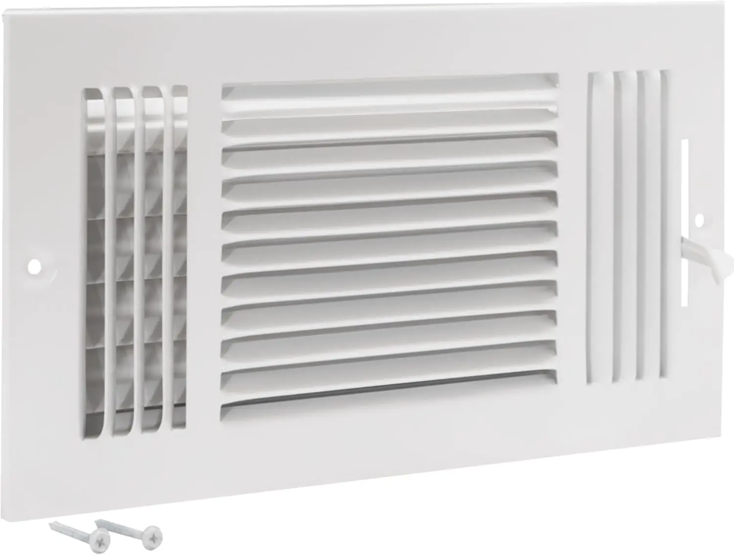

12x6 Inch Air Vent Cover for Wall or Ceiling, Three-Way Ventilation Register, Solid Steel HVAC Register Cover, White