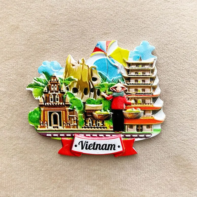 Vietnam Refrigerator Magnet Nha Trang Internet Celebrity Attractions Building Personality Three-Dimensional Magnet Travel Souven