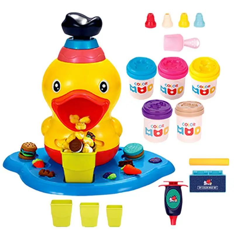 

Play Color Dough Sets Noodle Playset Dough Molding Fun Modeling Clay Dough Tools Noodle Maker Fun Cartoon Duck Colorful Dough To