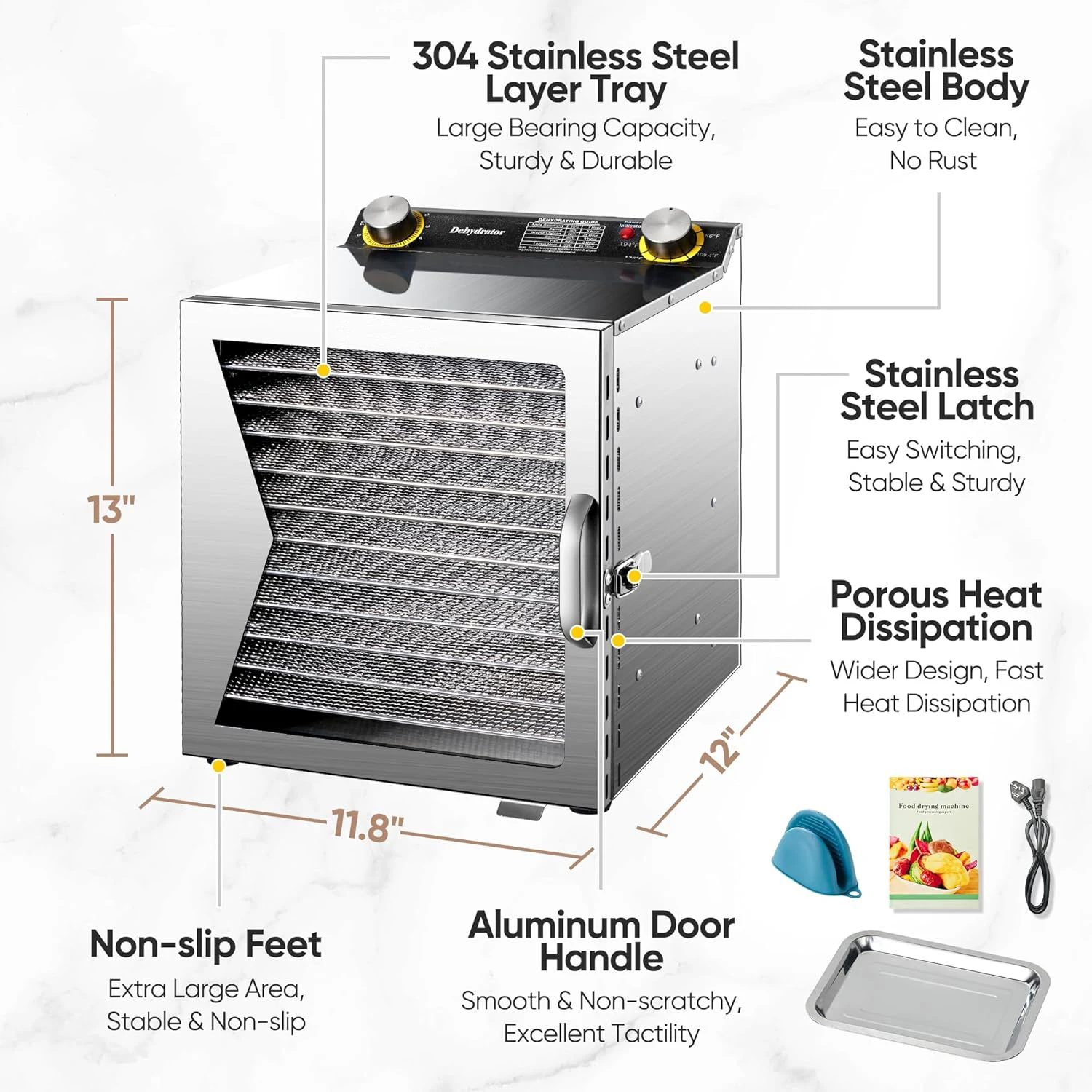 Kommerzieller Edelstahl-12-Fac – Dehydrator Tray Electric Bewertung und Preis