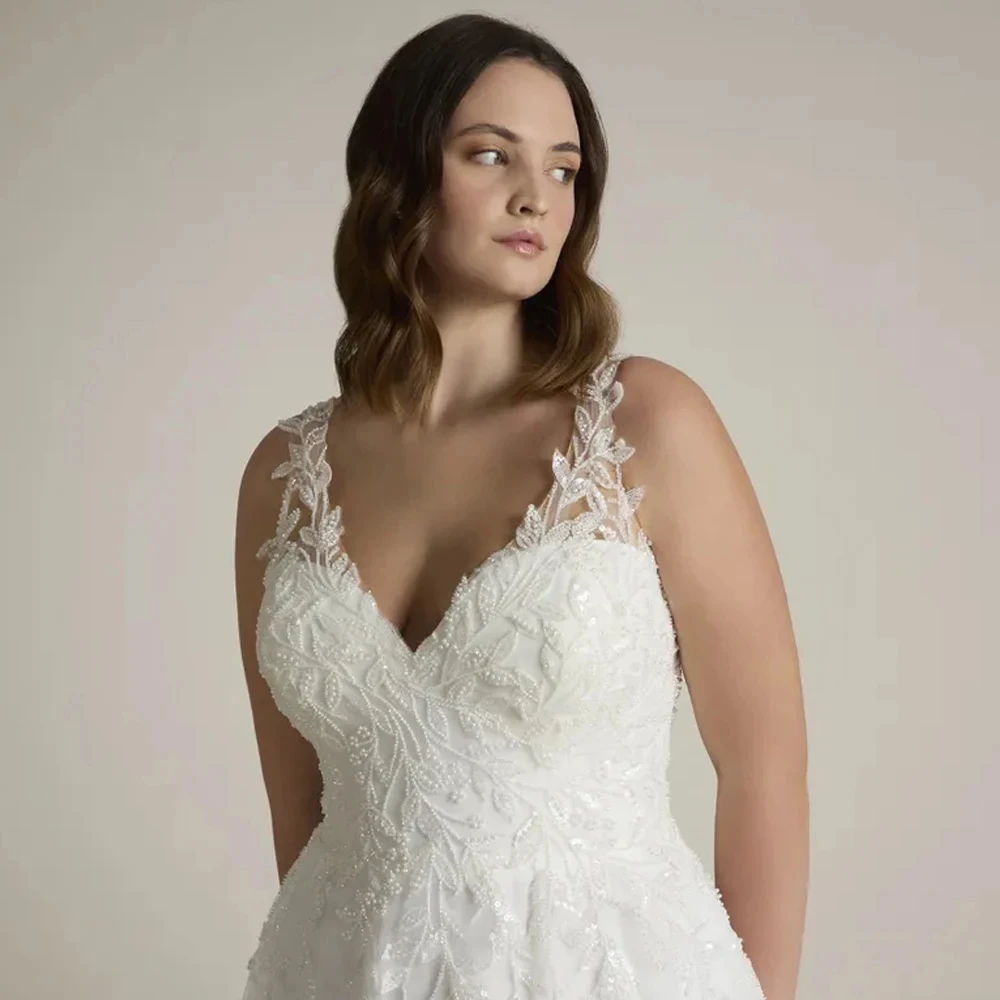 Suknie ślubne w kształcie litery A, boho, z dekoltem w serek, nowoczesne suknie dla panny młodej, zapinane na guziki z tyłu, eleganckie sukienki dla kobiet 2025, suknia ślubna, lato