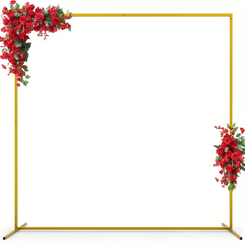 Set of 6.6ft X 6.6ft Wedding Arch, Garden Square Arch Frame Background, Anniversary Birthday Party Christmas Halloween Decoratio