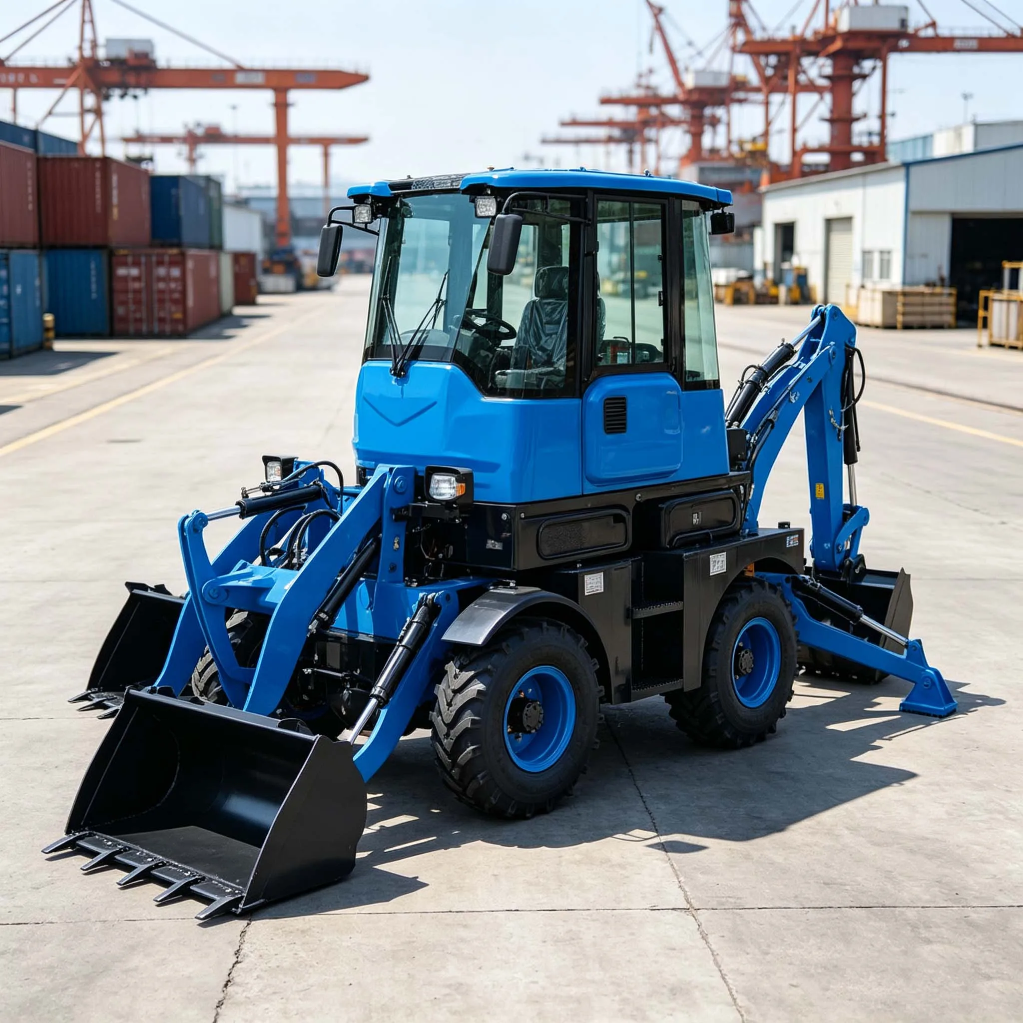 High Digging Depth Large‑capacity Front Bucket Backhoe Loader For Pallet Loading And Soil Clearing
