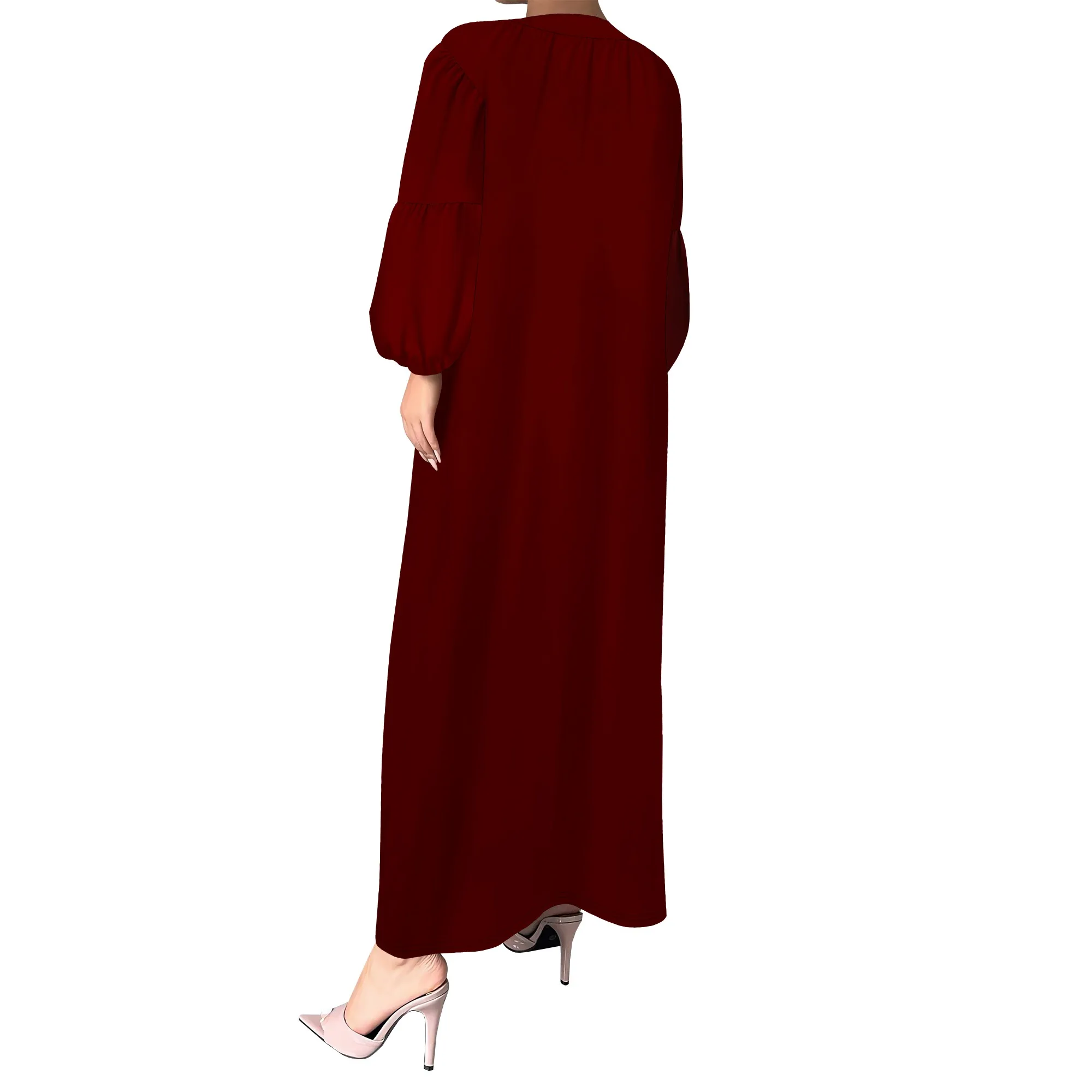 Shift ชุดเดรสสําหรับผู้หญิงคอวีแขนสั้นสีทึบชุดลําลอง Flowy ฤดูร้อน (XS-3XL)