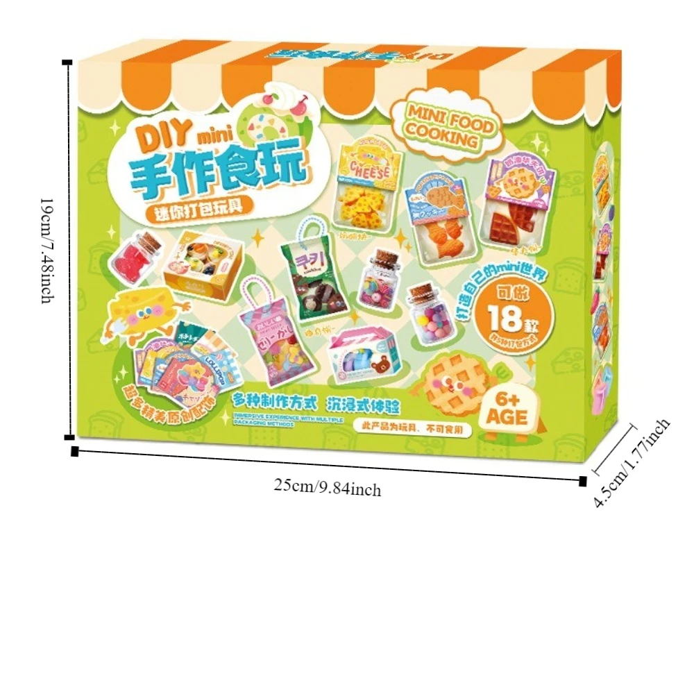 Mini snack per torte Set di giocattoli antistress fai-da-te Simpatici giocattoli fatti a mano antistress con scatola di immagazzinaggio Accessori per giocattoli per bambini Adolescenti
