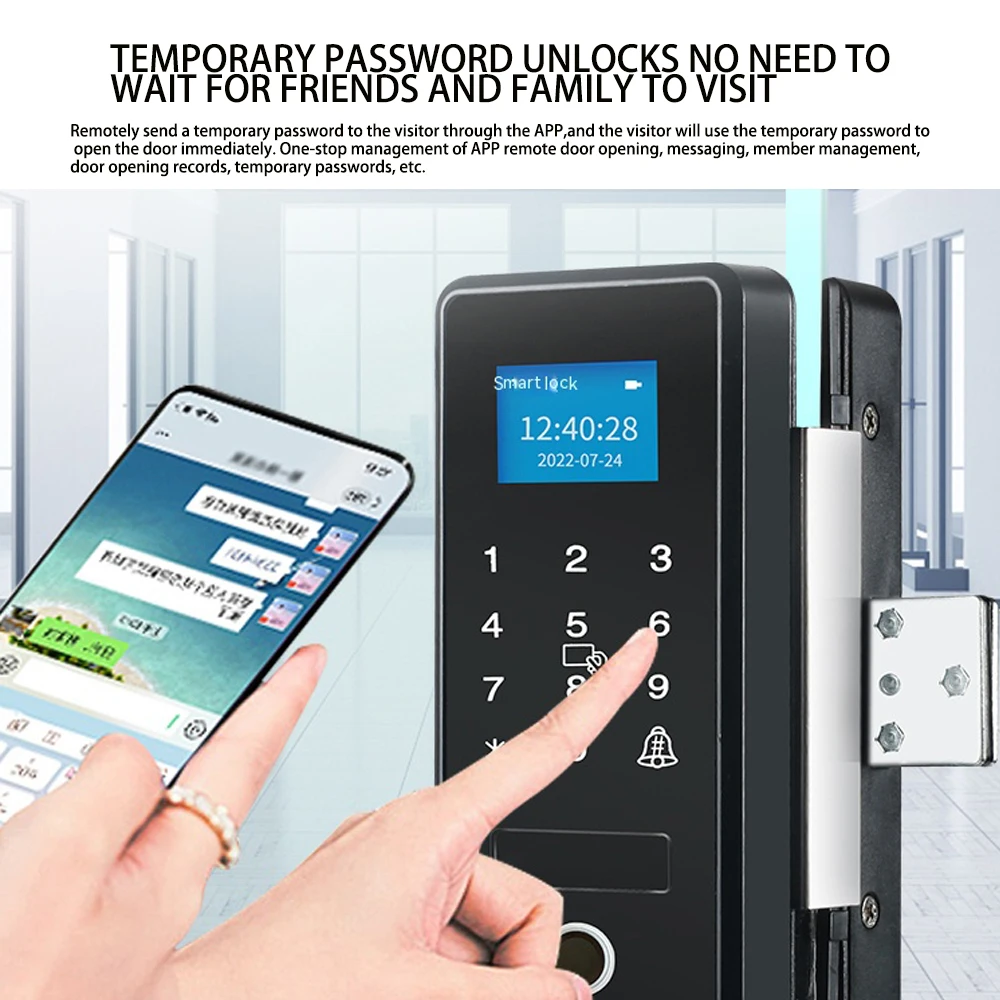 Fingerprint Waterproof Outdoor Garden Lock telecomando TTLock App Code Keyless Smart Door Lock Electric Rim Lock and Gateway