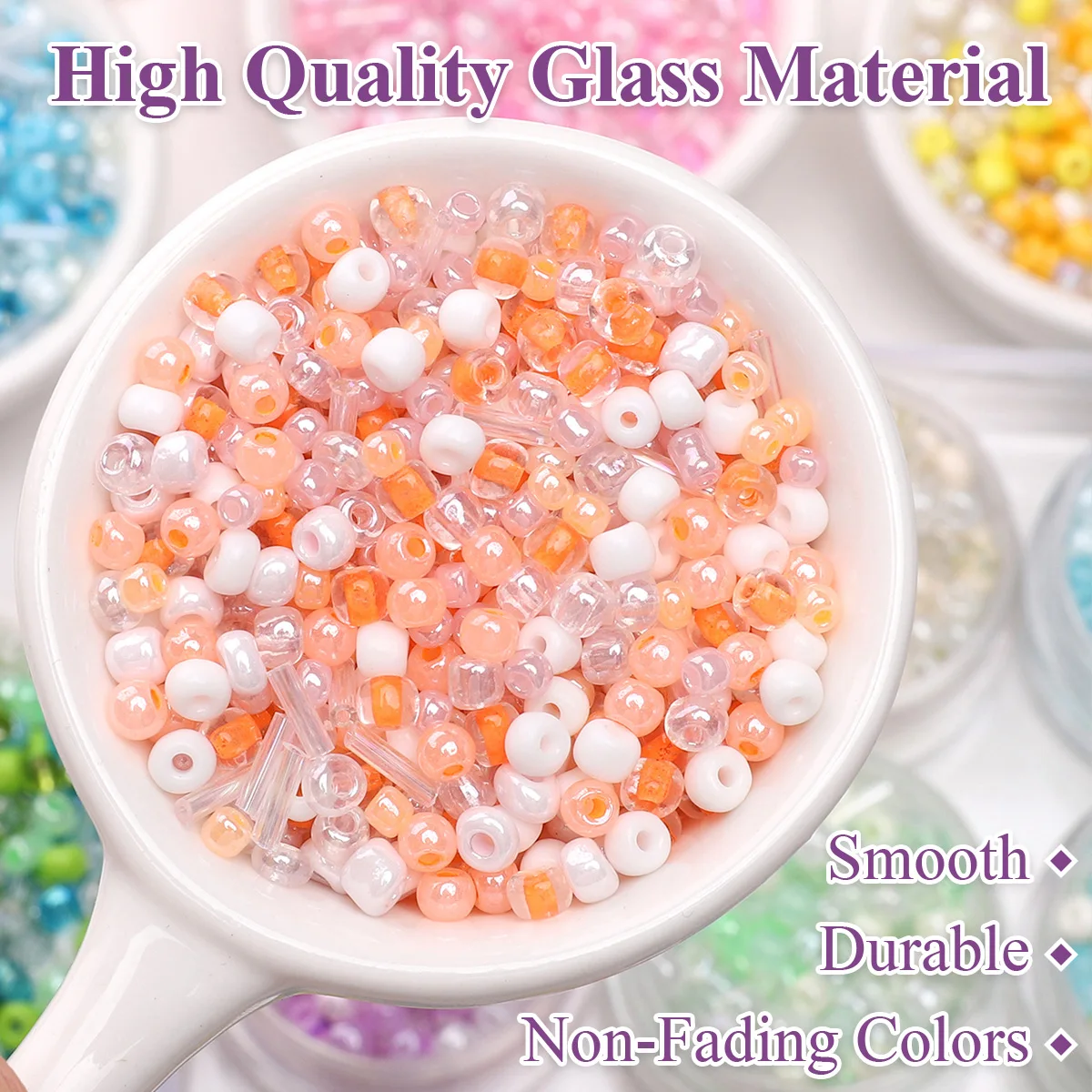24 Grid Mixed Size Glass Seed & Tube Beads Set, 2/3/4mm Pastel Creamy Jewelry Making Kit for DIY Bracelet Necklace Craft Gift view 4