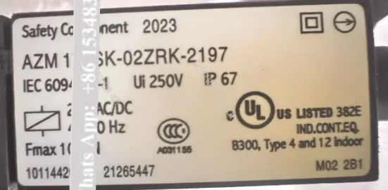 1 pc of AZM170SK‑02ZRK‑2197 Electromagnetic Safety Door Switch, Industrial Safety Interlock Switch For Machine Equipment Safety