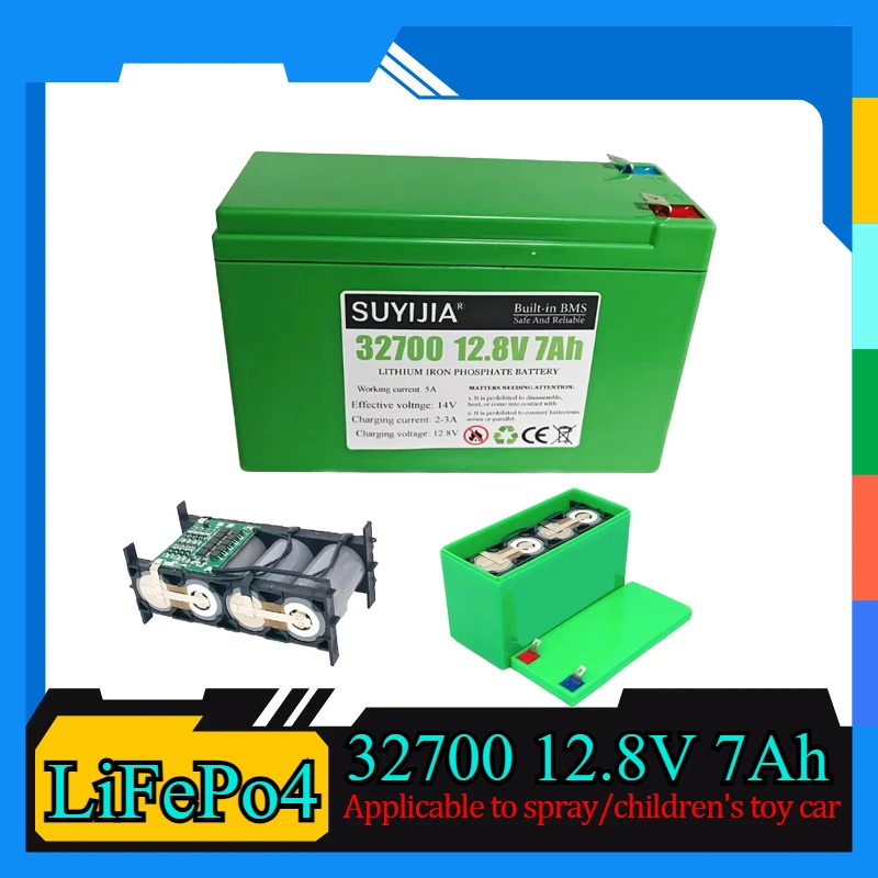 

32700 Lifepo4 Battery 4S1P 12.8V 7000mAh Rechargeable Lithium Iron Phosphate Battery Pack with Waterproof Case for Spray